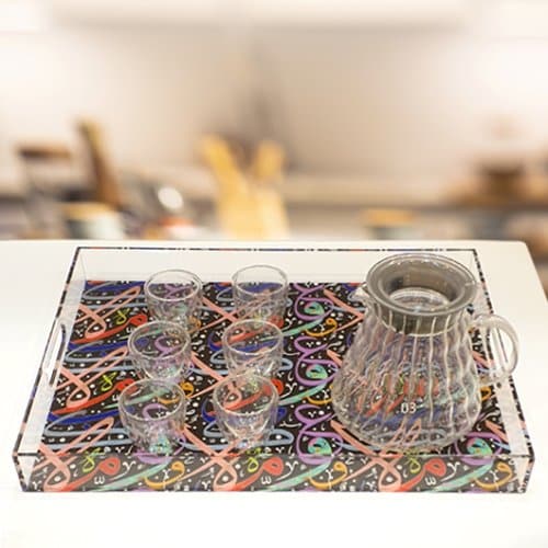 Calligraphic Clear Acrylic Serving Tray