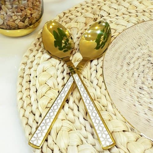 Geometrical Design Golden Spoon Set (6 Pcs)