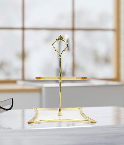 2 Tier Luxurious Serving Stand (Gold)