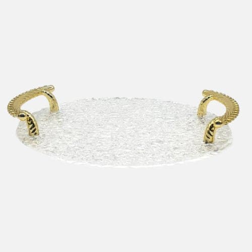 Luxurious Acrylic Platter with Golden Handle