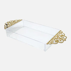 Clear Acrylic Tray with Golden Handles