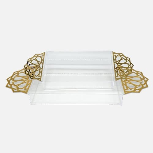 Clear Acrylic Tray with Golden Handles