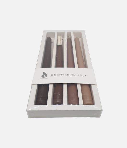 Premium Cocoa-colored Taper Candles (4 Pcs)