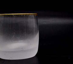 Gold Rim Clear Stemless Wine Glass