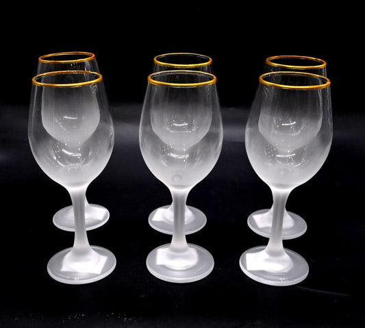 Gold Rimmed Deco Wine Glasses