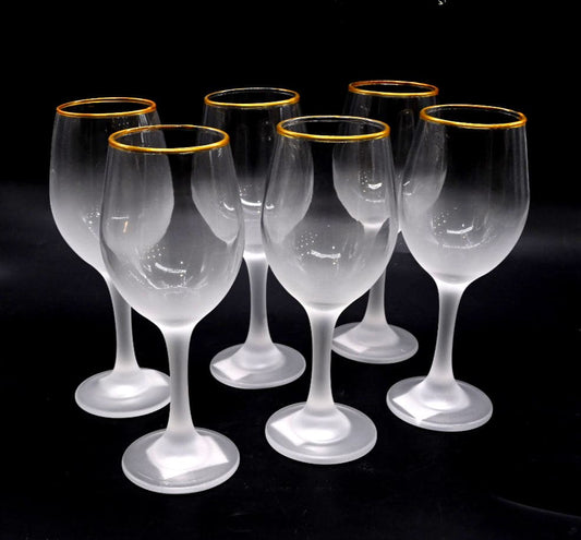 Gold Rimmed Deco Wine Glasses