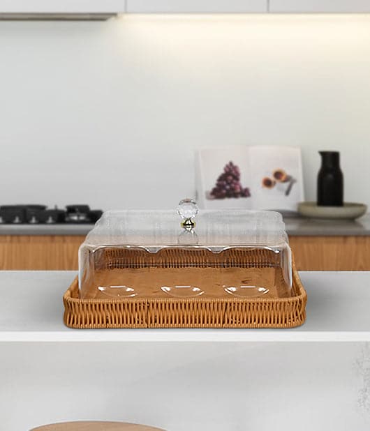 Stylish Multi-Purpose Cake Tray With Clear Acrylic Cover