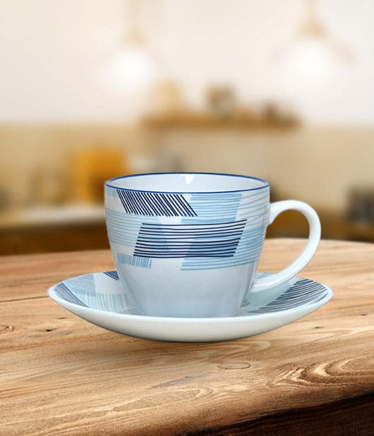 Lining Tea Cup Set with Saucer