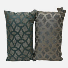Rectangle Shape Geometrical Design Cushion Cover 2pc Set