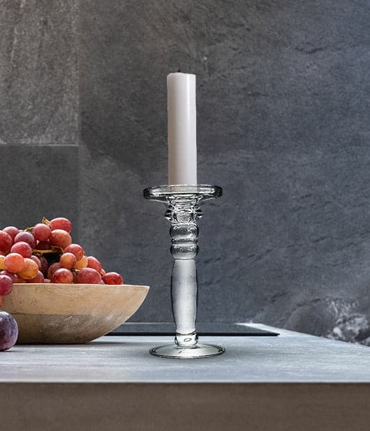 Clear Glass Candle Holder Stand