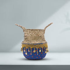Seagrass handmade folding storage basket