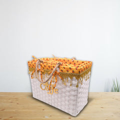 White rattan weave basket