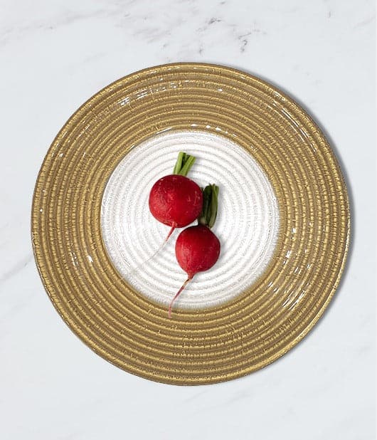 Golden White Charger Plate