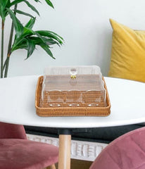 Stylish Multi-Purpose Cake Tray With Clear Acrylic Cover