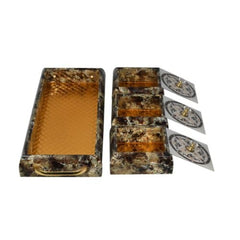 Decorative Marble Candy Box With Three Sections And Lids