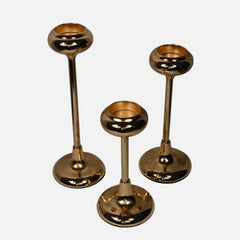 Gold Metal Pillar Candle Holder (Set Of 3)