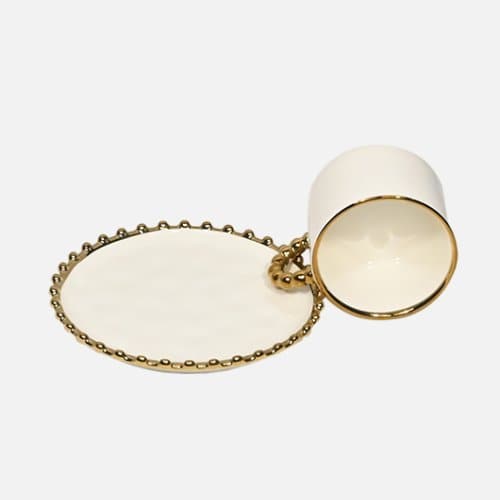 Gold Studded Cup Saucer - homeelgance.ae