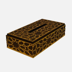 Gold Wooden Tissue Box