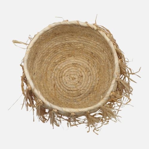 Handwoven Plant Pot With Woven Strips