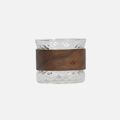 Mini Crystal Glass Cylindrical Shape With Wood