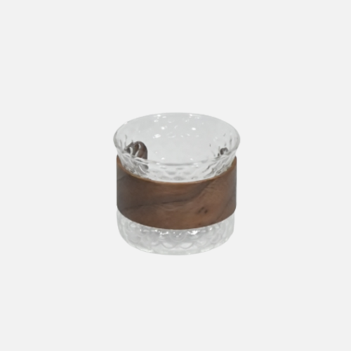 Mini Crystal Glass Cylindrical Shape With Wood