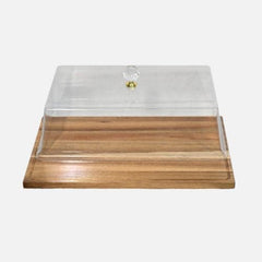 Multi-Function Rectangular Wooden With Clear Acrylic Lid