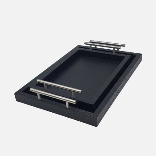 Royal Black Tray With Handle