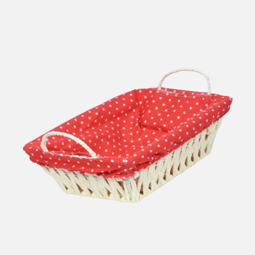 Rectangular Polka Dot Jack Straw Basket