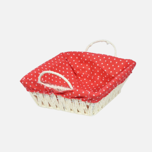 Rectangular Polka Dot Jack Straw Basket