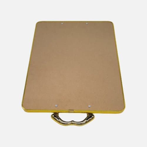 Rectangular Serving Tray With Golden Handles