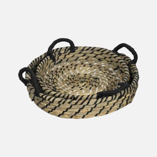Serving Basket Tray With Black Handle