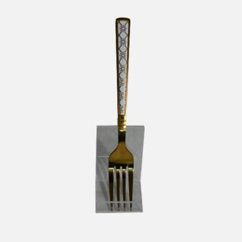 Floral Design Golden Fork Set (6 Pcs)