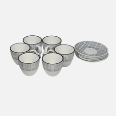 Checker Cup Saucer Set