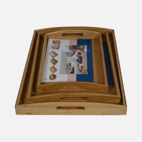 Solid Bamboo Wood Serving Tray