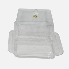 Square Acrylic Cake Box With Snap On Lid