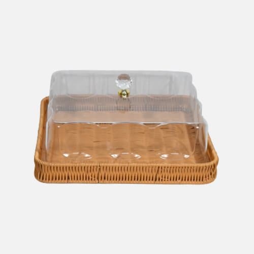Stylish Multi-Purpose Cake Tray With Clear Acrylic Cover