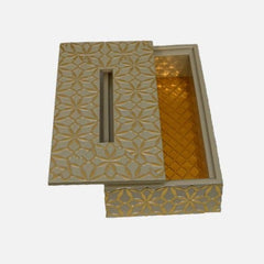 White Gold Luxury Decorative Tissue Box