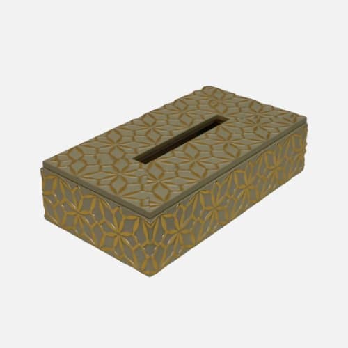 White Gold Luxury Decorative Tissue Box